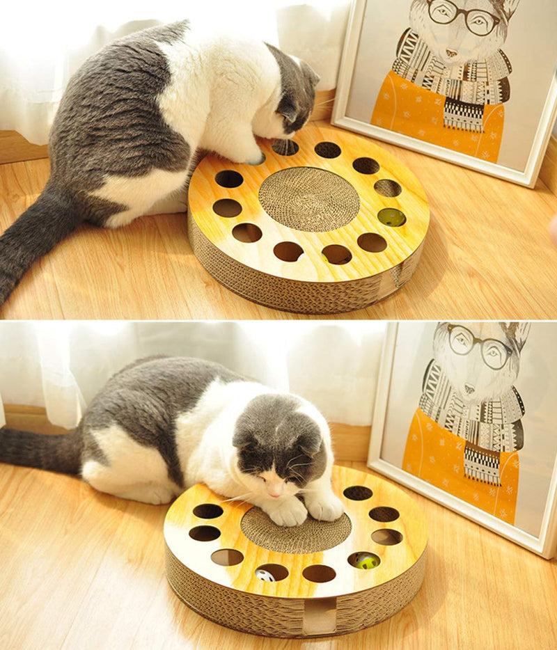 Cat Toy with Sturdy Scratching Pads and 2 Jingly Balls for All Ages of Cats - BeesActive Australia