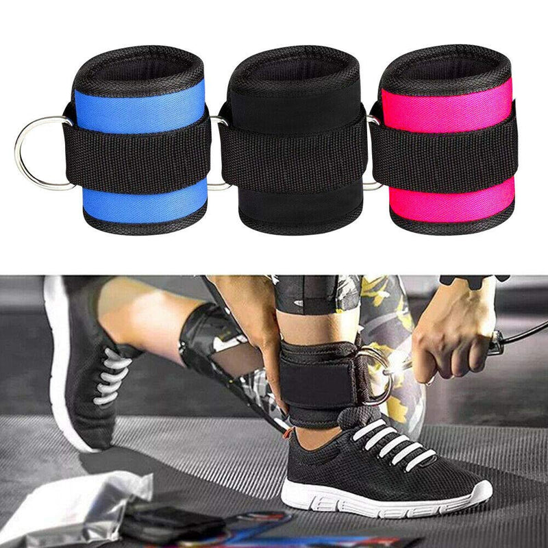 AOHO MOOON Comfortable Adjustable Padded Ankle Wrist Cuffs Neoprene Padded Straps D-Ring Glute Kickback for Cable Machine. Ideal for Glutes Exercises (2 Pack) (Black) - BeesActive Australia