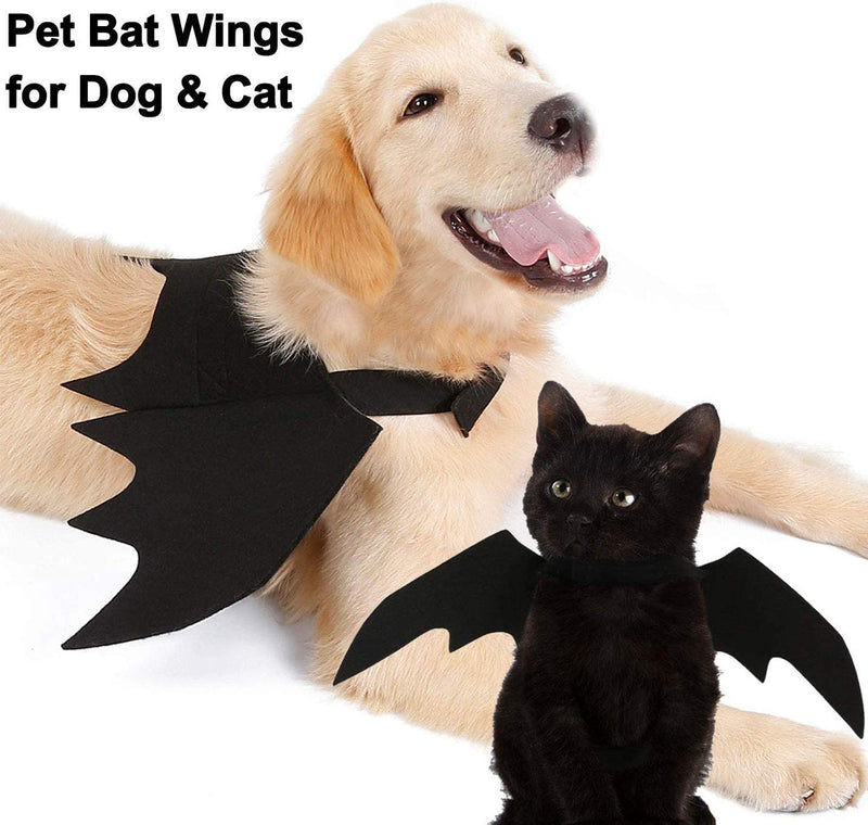 Tealots Halloween Dog Costume Pet Bat Wings for Adjustable Funny Cat Bat Wings Party Outfit Cosplay Apparel for Small Medium Large Dogs Doggy Black - BeesActive Australia