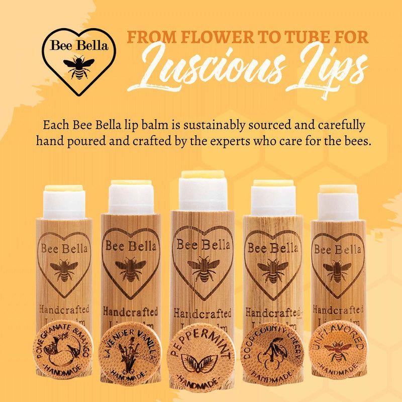 Bee Bella: Lip Balms - With Beeswax, Coconut Oil, Jojoba Oil, Vitamin E Oil, Argan Oil and More for Soft and Smooth Lips - Long-Lasting Moisture - Handcrafted in the USA (Peppermint, 3 Pack) Peppermint - BeesActive Australia