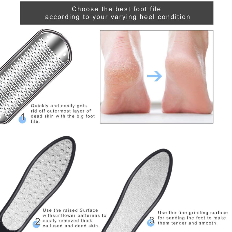FIXBODY 2PCS Professional Pedicure Rasp Foot File Cracked Skin Corns Callus Remover for Smooth and Beauty Foot, Can be Used on Both Wet and Dry Feet - BeesActive Australia