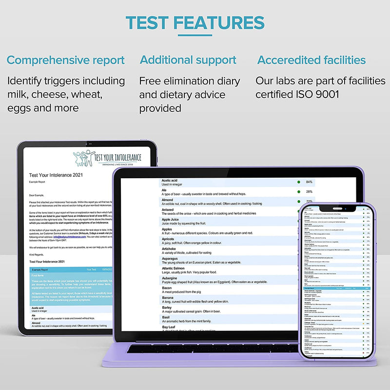 Healthy Stuff Online Food Intolerance Test kit, Easy to Use Food Sensitivity Test kit for Adults, at Home Food Allergy Test kit, Dietary, Pollen, Gluten Intolerance (500 ITEMS TESTED, Couple Pack) 500 ITEMS TESTED - BeesActive Australia