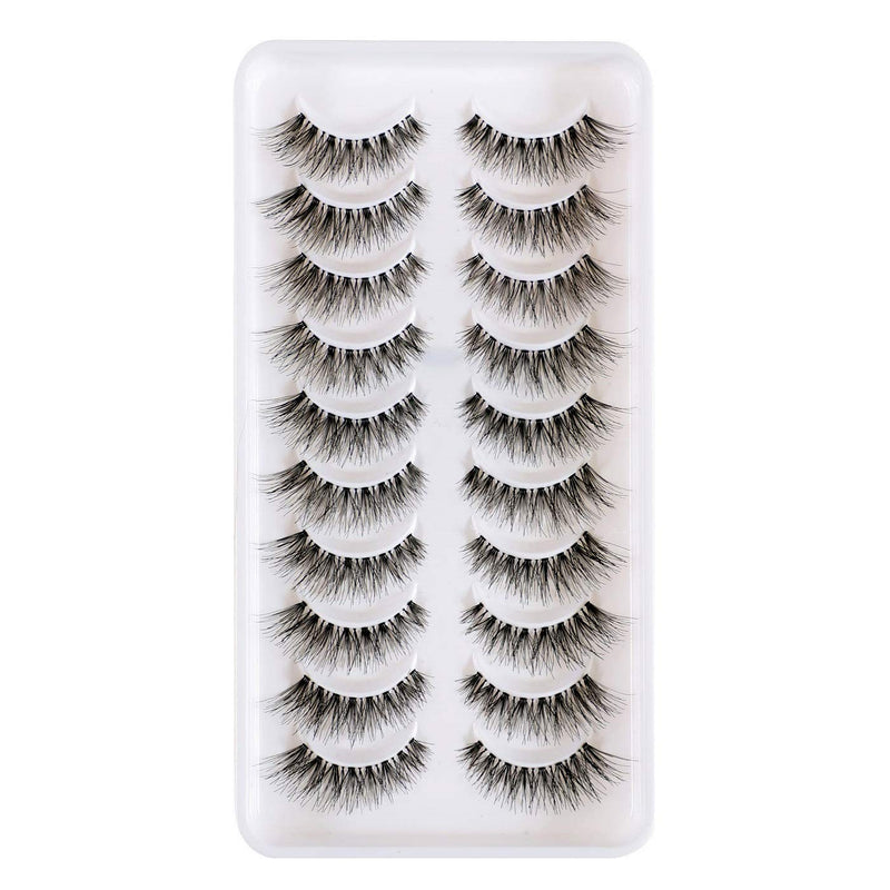 Newcally Eyelashes False Lashes Natural Look Fake Eye Lashes Wispy Strip 3D Long Fake Eyelashes 10 Pairs Multipack - BeesActive Australia