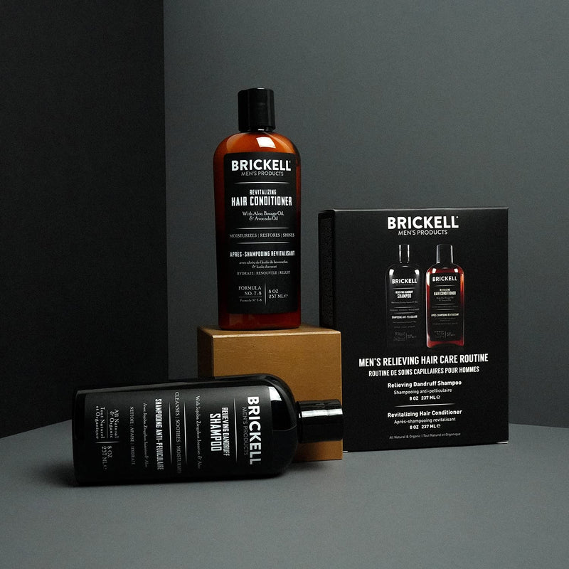 Brickell Men’s Daily Relieving Hair Care Routine, Dandruff Shampoo and Conditioner Set For Men, All Natural and Organic, Scented - BeesActive Australia