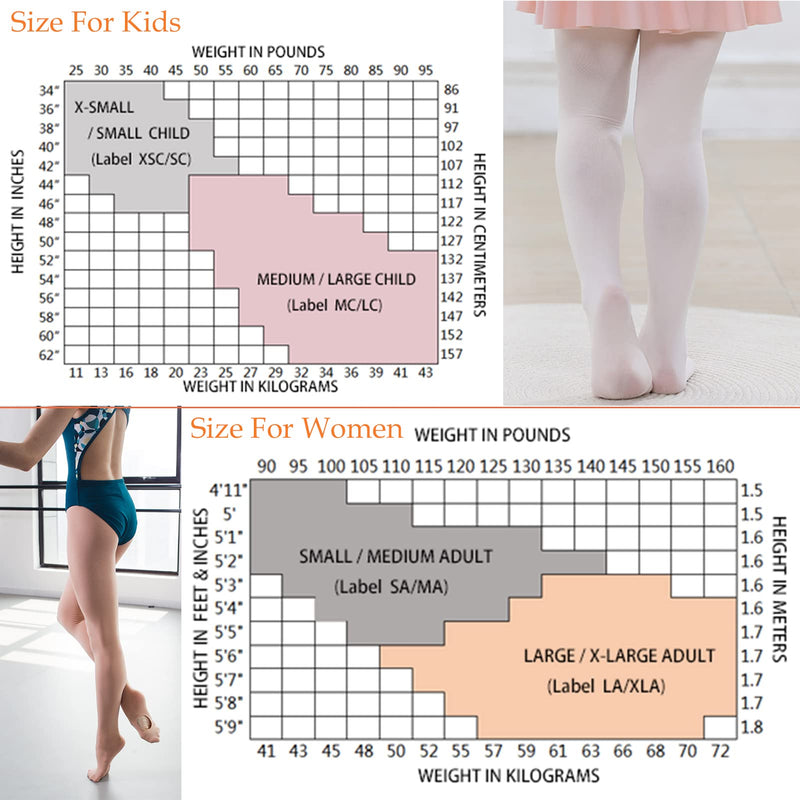 DANCEYOU Ballet Tights Full Footed/Convertible Soft Thick Dance Pantyhose for Toddler Girls Women Small 1 Pair: Black With Hole - BeesActive Australia