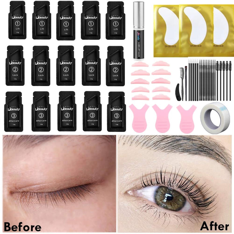 Libeauty Lash Lift Kit Eyelash Perm Sachet Disposable Professional Quality Quick Lash Lifting, Semi-Permanent Curling Perming Wave, Lotion & Liquid Set (Kit) 49 Piece Set - BeesActive Australia