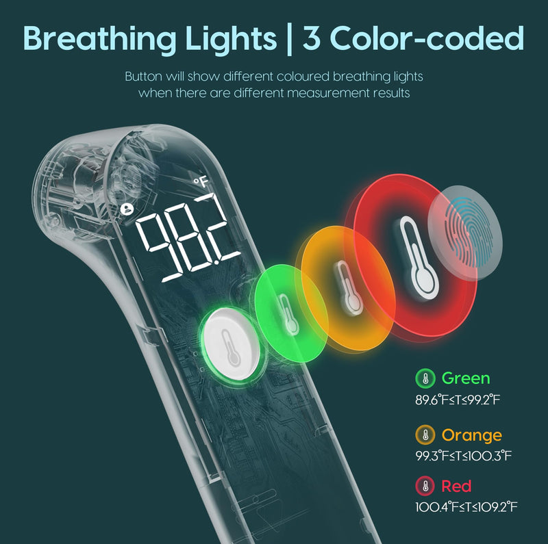 No-Touch Thermometer for Adults and Kids - Digital Baby Thermometer with Fever Alarm, Mute Mode, 35 Memories- Accurate, Gentle and Easy-to-Use for Infants and Elderly - BeesActive Australia
