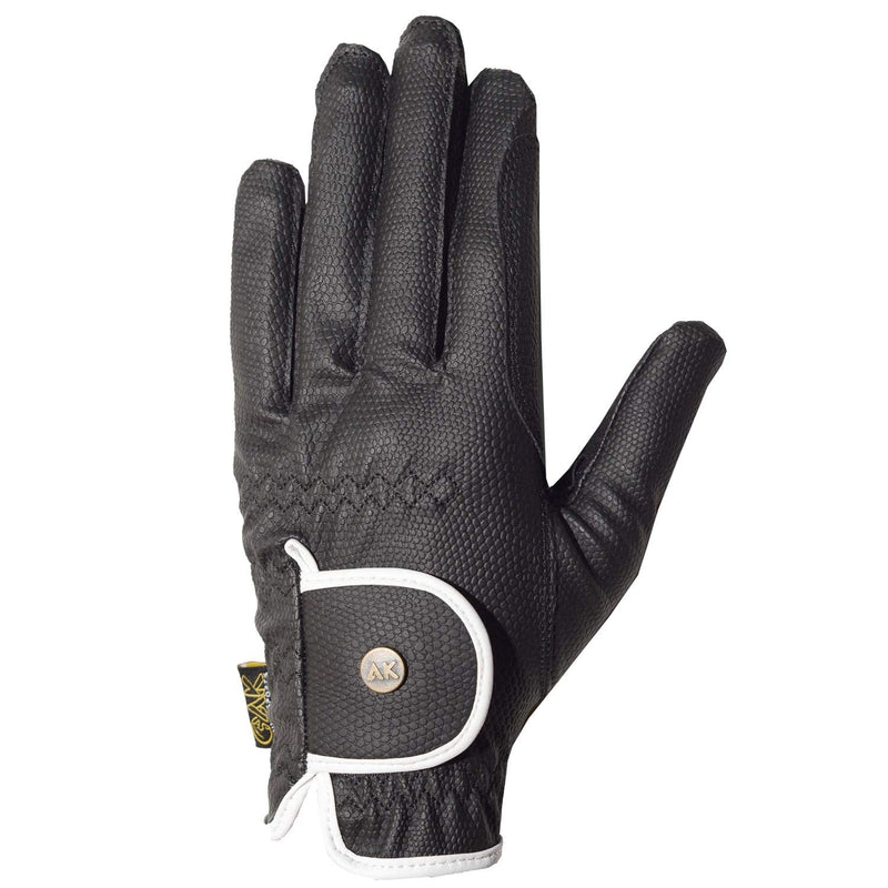 AK Synthetic Grip Horse Riding Gloves All Season Unisex Equestrian Gloves AKRS-6344 (XS, Black/White) - BeesActive Australia