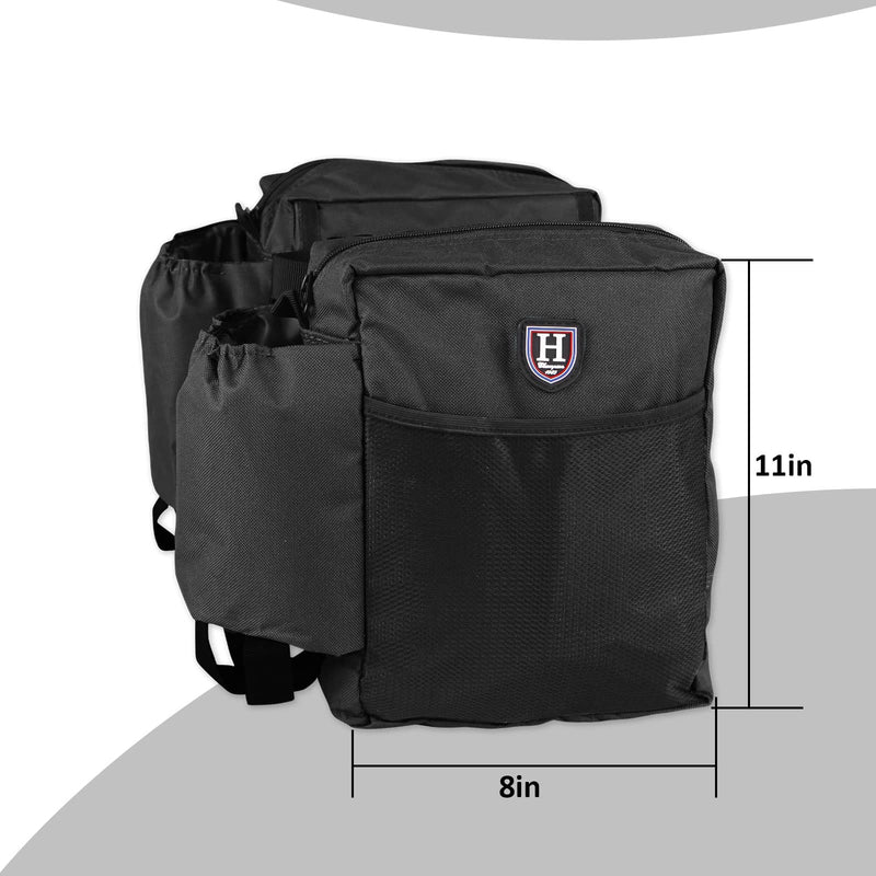 Harrison Howard Equestrian Western Saddle Bag for Horses Black - BeesActive Australia