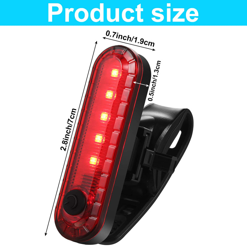 2 Pieces USB Rechargeable LED Bike Tail Light Bright 4 Modes Rear Bike Light Waterproof Bike Back Light with USB Cables for Cycling Helmet Safety Warning Red - BeesActive Australia