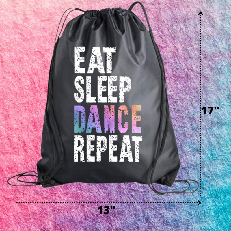 Dance Drawstring Bag for Girls, Eat Sleep Dance Repeat Backpack, Dance Recital, Birthday Sport Pack Cinch Sack - BeesActive Australia