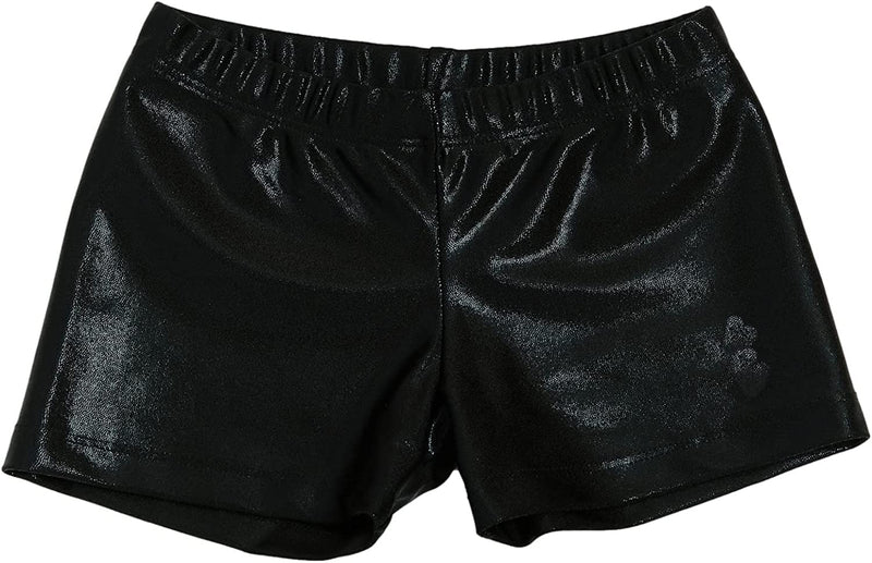 Aosva Little Big Girls' Sparkle Dance Tumbling Athletic Gymnastics Short 2-14Years 7 Sparkleblack - BeesActive Australia