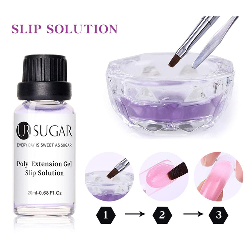 UR SUGAR Nail Slip Solution 20ml Poly Nail Extension Gel Liquid Building Gel Nail Liquid Slip Solution Acrylic Builder Nail Gel Liquid for Shaping DIY Gel Nail Extension - BeesActive Australia