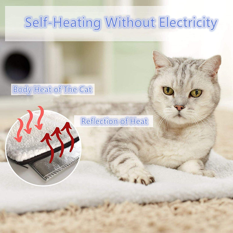 Klemon Self Heating Pet Pads Pet Blanket for Cat/Dog,Pet Heating Pad,Self Warming Cushion Mat for Cats Dogs,Self Heated Cat Dog Bed/Pet Thermal Mat Blanket Ecological 60x45 cm - BeesActive Australia