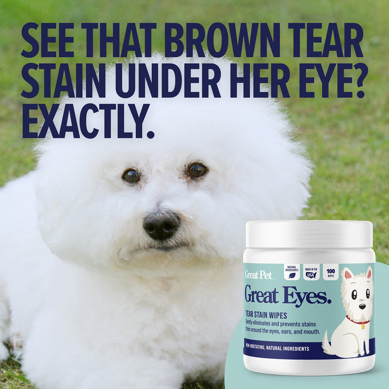 Great Pets - Body Wipes & Eye Tear Stain Remover Wipes for Dogs & Cats - Wash & Clean Eyes, Paws, Skin & Coat, Butt, Excess Hair Waterless Without Soap Eye Wipes - BeesActive Australia