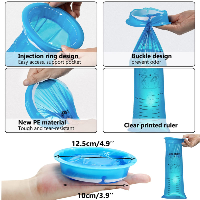 Vomit Bags and Motion Sickness Bands Set for Travel, Wieat 5 Disposable Sick Bags 6 Sickness Relief Wristbands, Anti-Nausea Bands and 1000ml Barf Bags for Kids, Adults, Pregnancy, Car Sea Flying Trip - BeesActive Australia