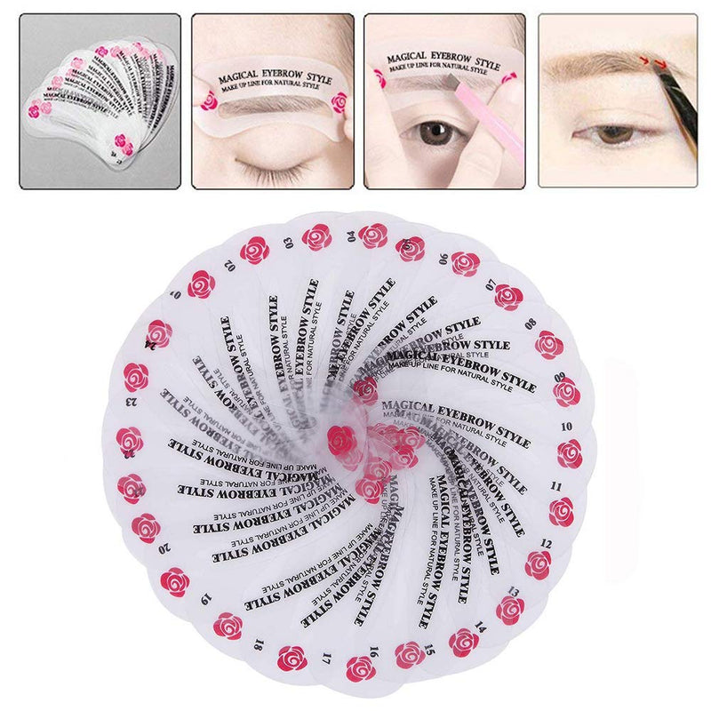 24 PCS Different Styles Eyebrow Shaping Stencils, Kalolary Eyebrow Grooming Stencil Kit Shaping Templates DIY Tools - BeesActive Australia