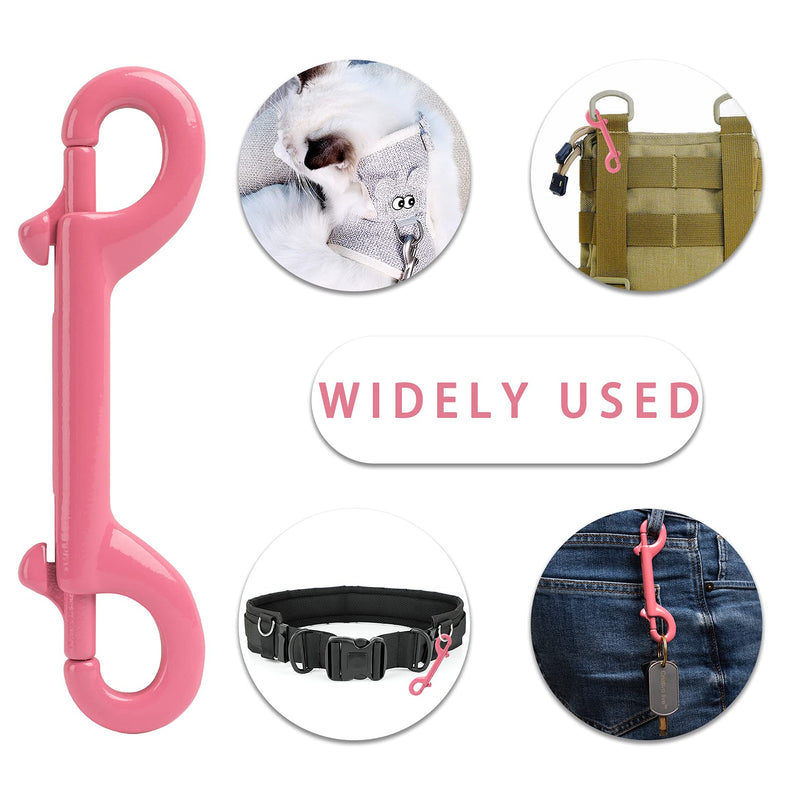 Criativo live 6 pcs Marine Grade Double Ended Bolt Snap Diving Hook Clips,Scuba Trigger Clip,Large 4-1/2'' 115mm 316 Stainless Steel Pink - BeesActive Australia