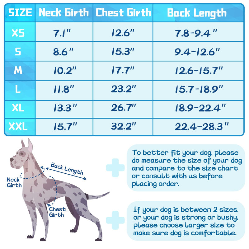 Supet Dog Recovery Suit for Dogs Cats After Surgery, Pet Surgery Recovery for Dog Substitute E-Collar & Cone, Prevent Licking Dog Wound Puppy Surgical Clothes L（ Back Length：15.7"-18.9"） Blue - BeesActive Australia