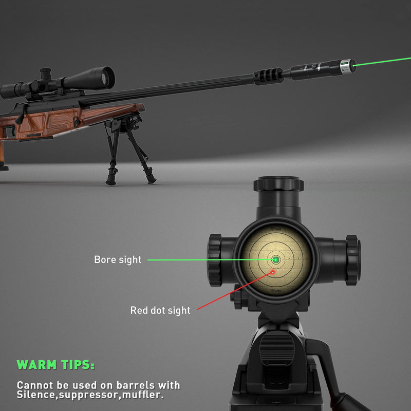 GUNDOTA Green Laser Bore Sight Kit for .177 to 12GA Multiple Caliber, Barrel Laser Universal Bore Sighter AME Point Laser Sighting with Button Switch for Hunting Zeroing Rifle Pistol - BeesActive Australia