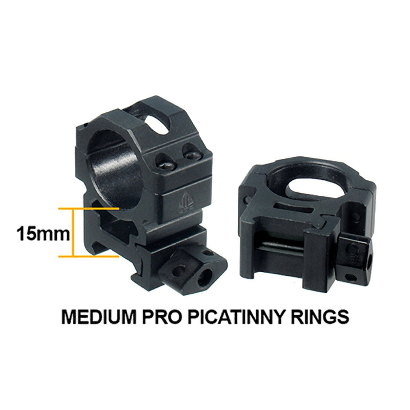 UTG 1"/2PCs Med Pro Max Strength Picatinny Rings, 22mm Wide , Black - BeesActive Australia