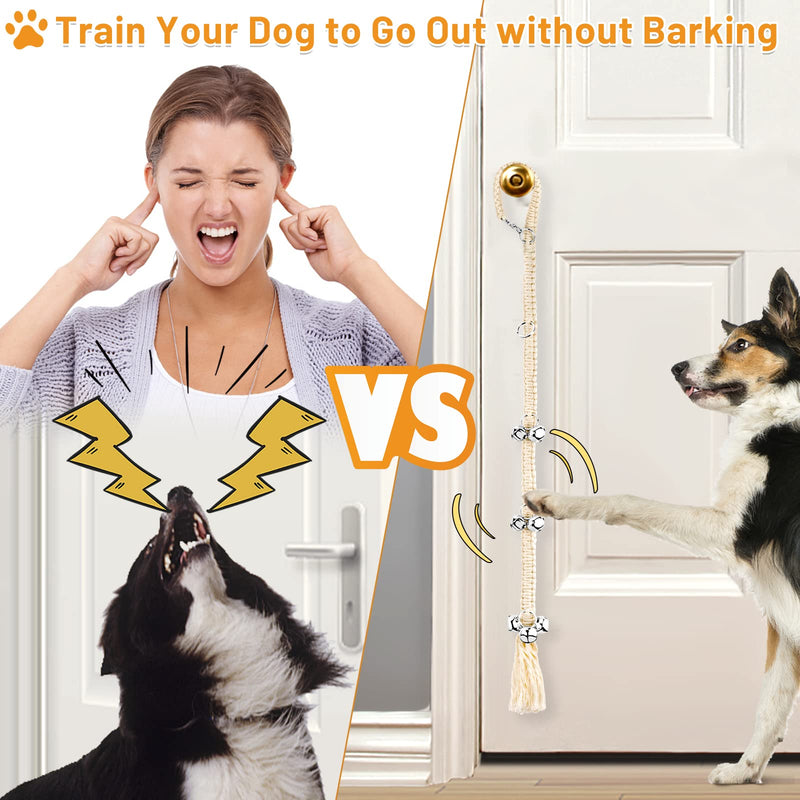 HOSFROLL Dog Doorbell, Dog Bell for Door Potty Training Bell Dog Supplies Door Bell for Dogs to Ring to Go Outside Puppy Training Potty Bells Sliver Bell,2 Pack - BeesActive Australia