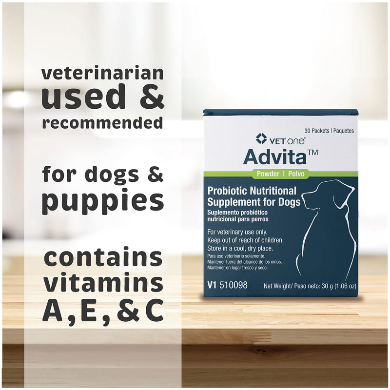 VetOne Advita Probiotic Nutritional Supplement for Dogs 1 Box, 30 Packets - BeesActive Australia