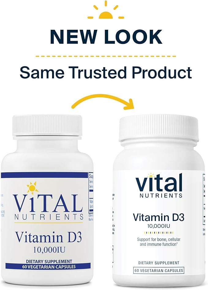 Vital Nutrients Vitamin D3 10000 iU 60 Capsules [Overseas Direct Delivery] [Parallel Import] - BeesActive Australia