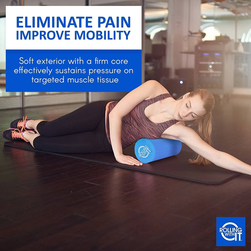 Rolling With It Foam Roller - High Density - for Exercise and Muscle Recovery - Eco-Friendly Back Roller - Select Size Below 13-18-36 inches 13 x 6 Inch - BeesActive Australia
