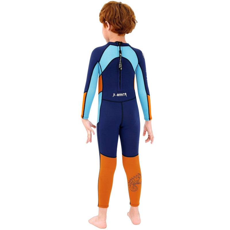 [AUSTRALIA] - TENMET Boys Kids 2.5mm Neoprene Keep Warm Wetsuit UV Protection Swimsuits Long Sleeves Diving Suits Navy 8 