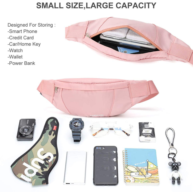 Small Fanny Pack Plus Size Waist, Waist Bag Fanny Packs for Women Men Waterproof with Headphone Jack, Lightweight Belt Bag for Travel Sports Running Hiking Walking,Pink pink - BeesActive Australia