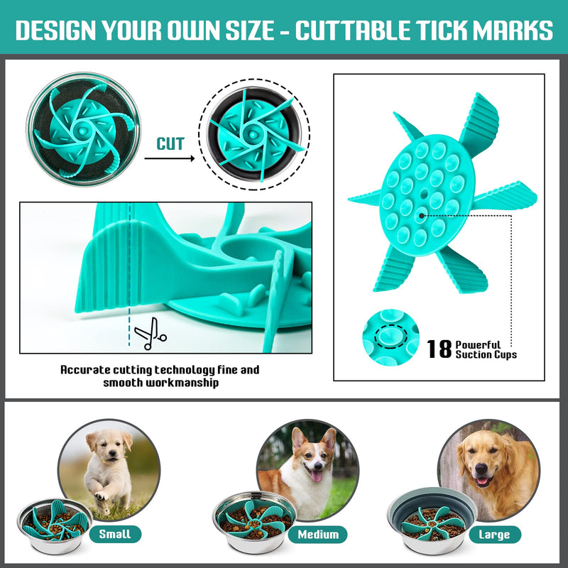 Slow Feeder Dog Bowls Insert, Cuttable Slow Feeder for Cats and Dogs, Pet Feeder with 18 Suction Cups, Feeding Supplies for Most Dog Bowl or Dog Dish - BeesActive Australia