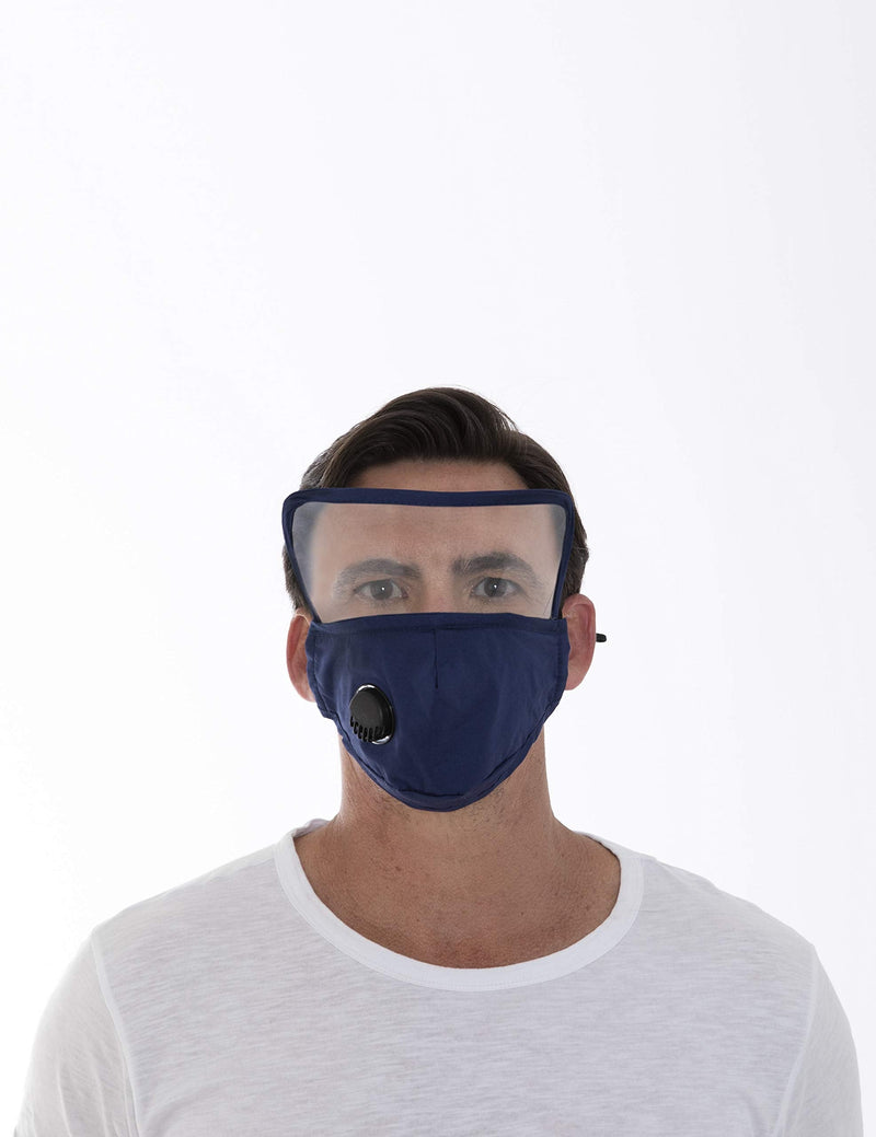 Reusable Visor Filter Mask with Valve +1 Filter. Burgundy | Burgundy | H43x28.5cm - BeesActive Australia
