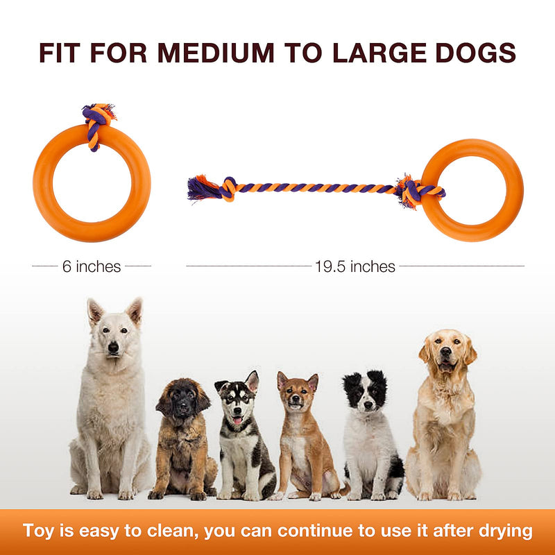 NAMSAN Dog Rope Toy with Ring Indestructible Rope Dog Toy Ring Interactive Pet Rubber Chew Toys for Aggressive Small, Medium, Large Dogs - BeesActive Australia