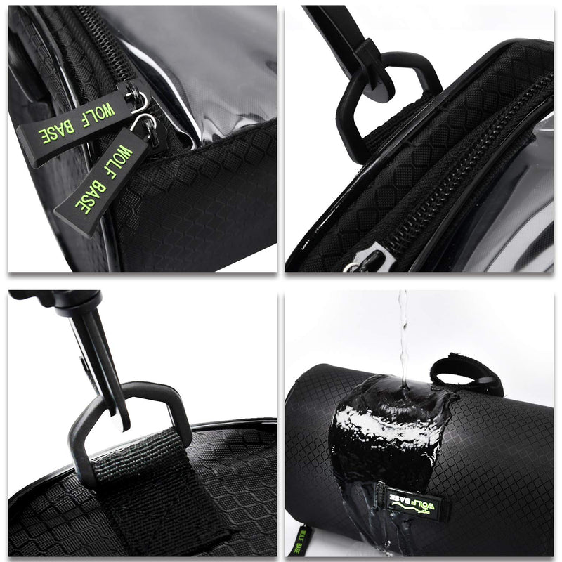 Bike Handlebar Bag Waterproof Front Bag Bicycle Storage Bag with Removable Shoulder Strap and 6 inch Transparent Pouch, Best Gift - BeesActive Australia