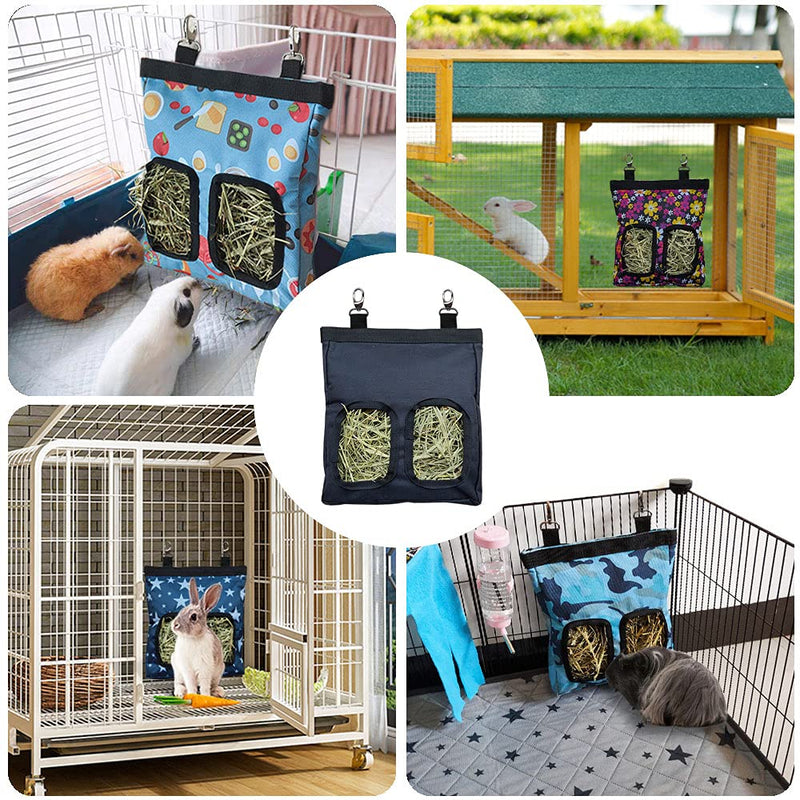 RIOUSSI Guinea Pig Hay Feeder, Hanging Rabbit Hay Feeder Bag for Guinea Pigs Bunnies Chinchillas. M - 13"x9"x2" Stars - BeesActive Australia