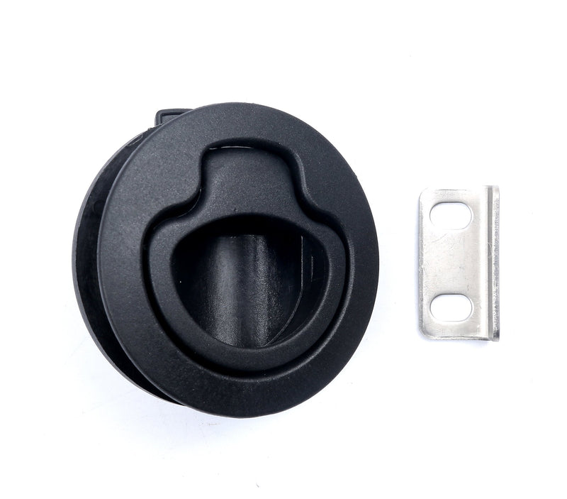 [AUSTRALIA] - Thorn Boat 2'' Flush Pull Slam Latch Black Plastic Round for RV Boat Marine Deck Hatch 1/2'' Door Cabinet Hardware Pack of 4 PCS 