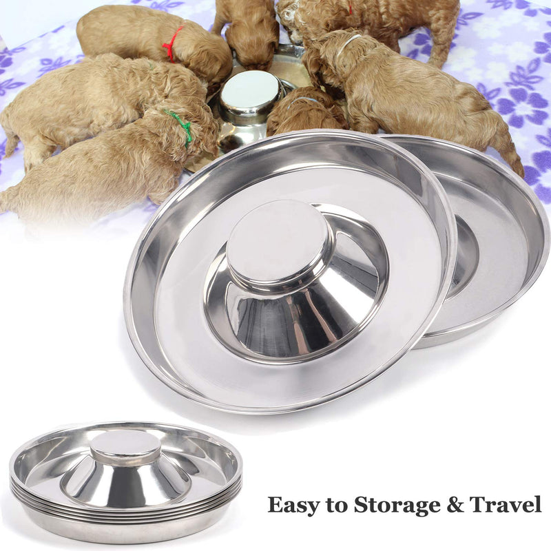 Podinor Stainless Steel Puppy Dog Bowls, Pets Puppies Feeding Food and Water Weaning Bowls Dishes Feeder 5¼ Cup/42oz - 1 Pack - BeesActive Australia