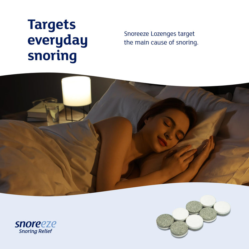 Snoreeze Anti-Snoring Throat Lozenges - Throat Sweets for Dry Mouth Snoring Relief, Naturally Tones & Lubricates Soft Tissues - Use with Mobile App to Stop Snoring - Pack of 16, Mint Flavour Lozenges (1 Pack) - BeesActive Australia