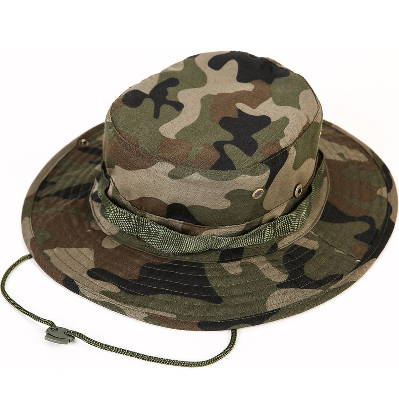 [AUSTRALIA] - Kolumb Wide Brim Boonie Hat, Men & Women Top Camo Bucket Hats for Safari Military Beach… Coffee Camouflage 