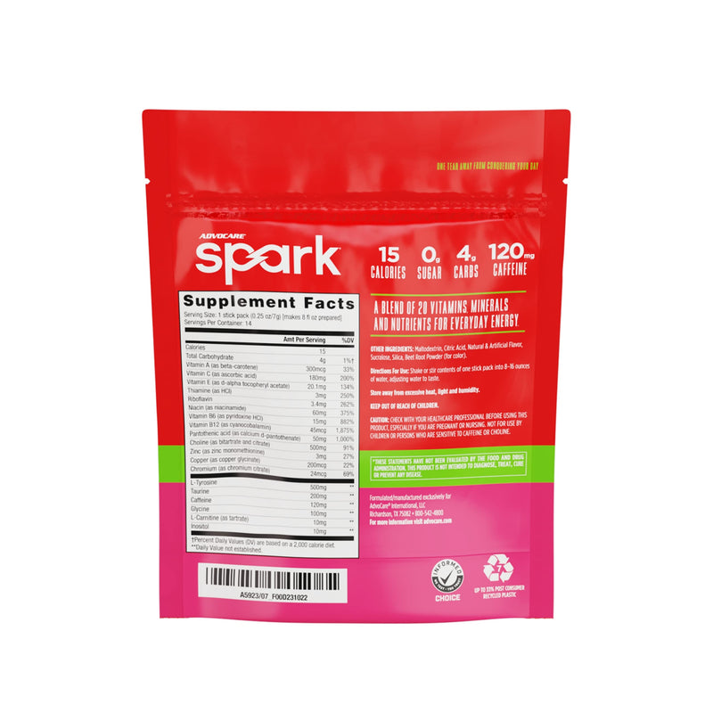 AdvoCare Strawberry Spark Energy, Vitamin & Amino Acid Supplement, 14 Packets - BeesActive Australia
