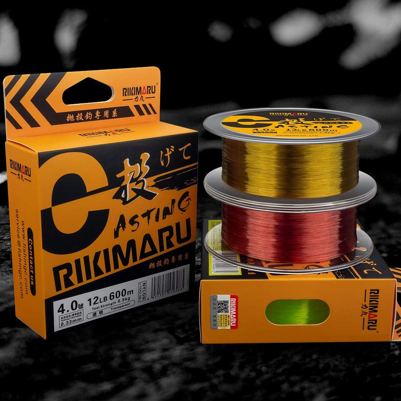 RIKIMARU Premium Monofilament Fishing Line-Strong and Abrasion Resistant Mono Line-Superior Nylon Material Fishing Line Clear 660Yds/0.14mm/3LB - BeesActive Australia