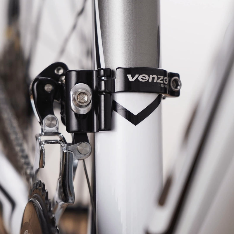 Venzo Road Or Mountain Bike Bicycle Adjustable Braze On Front Derailleur Adapter Clamp Compatible with Shimano Sram - BeesActive Australia