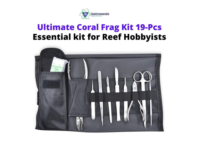 DR Instruments 10FK Ultimate Coral Fragging and Coral Propagation Kit for Reef Hobbyists - 19 Pcs, Rollup case, Stainless Steel Instruments - BeesActive Australia