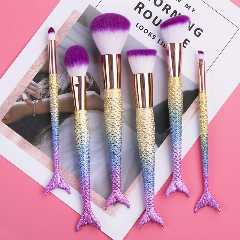 LWHao Makeup Kit,Includes 6 Mermaid Brushes for Kids with Cute Cosmetic Case,9 Colors Glamour Eyeshadow Palette,Gift Set for Women, Girls - BeesActive Australia