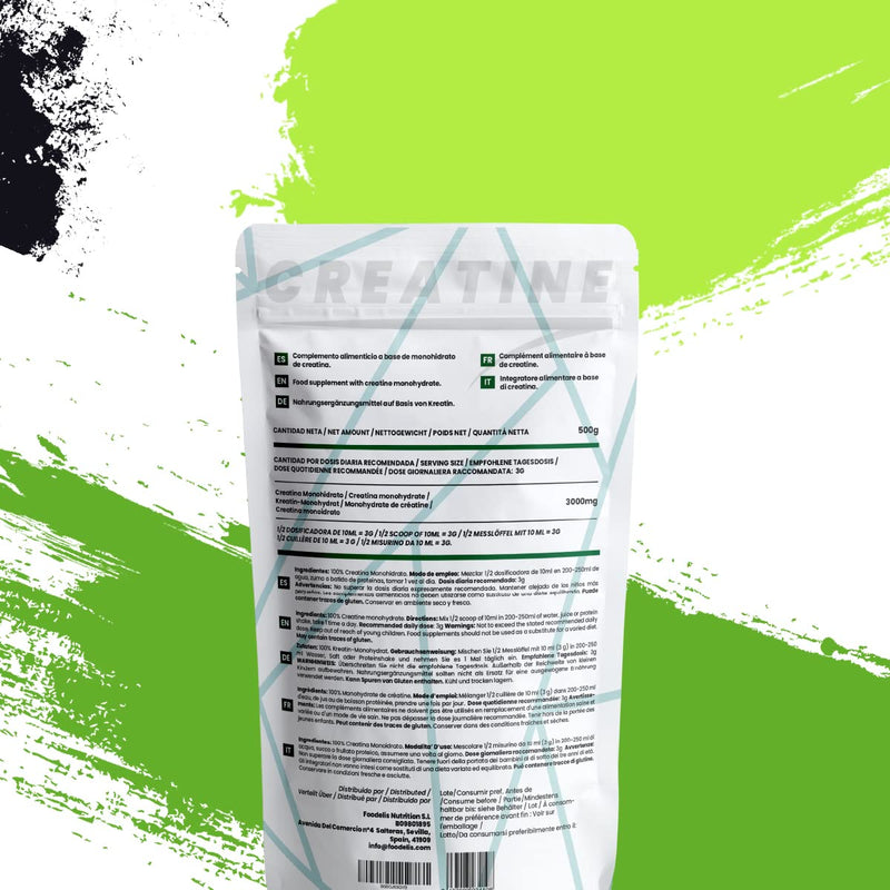 Creatine Monohydrate Powder After or Pre Workout 500 Grams 166 Servings Gym Supplement for Men & Women Vegan Gluten Free Tasteless Increase Physical Performance and Muscle Strength Scoop Included 500G - BeesActive Australia