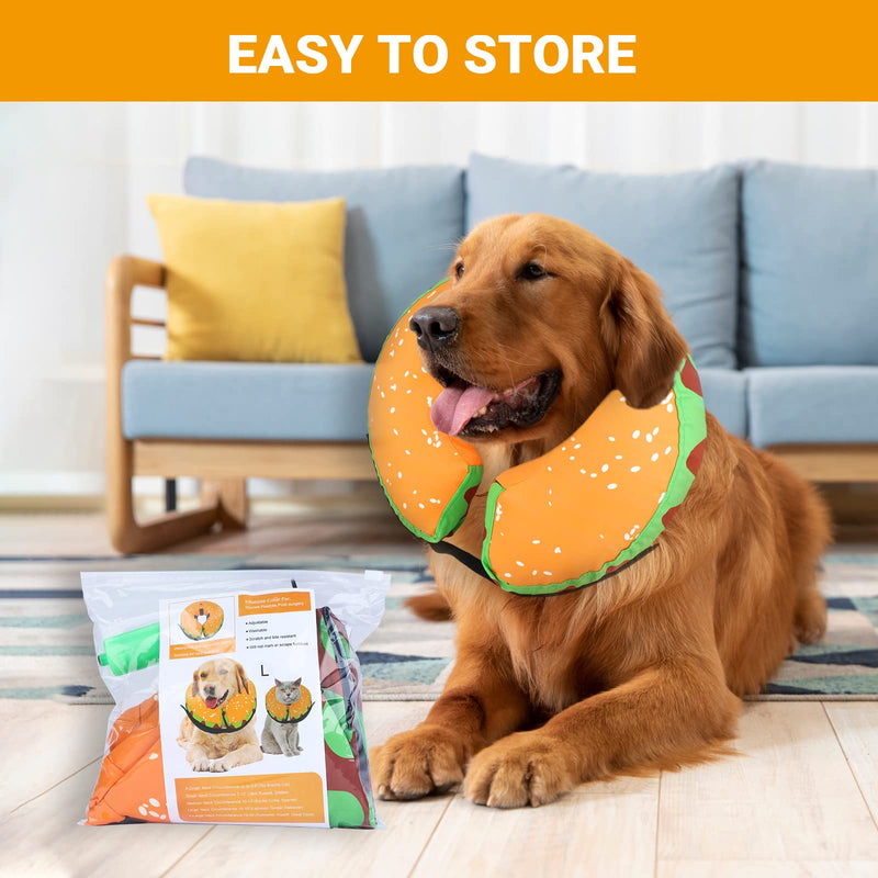 Recovery Collar for Dogs & Cats,Inflatable Dog Cone Collar, Protective Inflatable Collar for Dogs, Adjustable Pet Recovery Cone After Surgery,E-Collar Recovery Collar for Cats,Soft Dog Cone,Cute for Large Pets 1 - BeesActive Australia