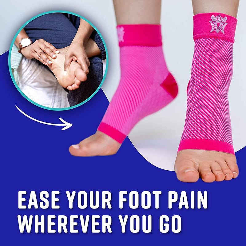 Bitly Plantar Fasciitis Compression Socks for Women & Men - Best Ankle Compression Sleeve, Nano Brace for Everyday Use - Provides Arch Support & Heel Pain Relief (Black, Medium) Black 1 - BeesActive Australia