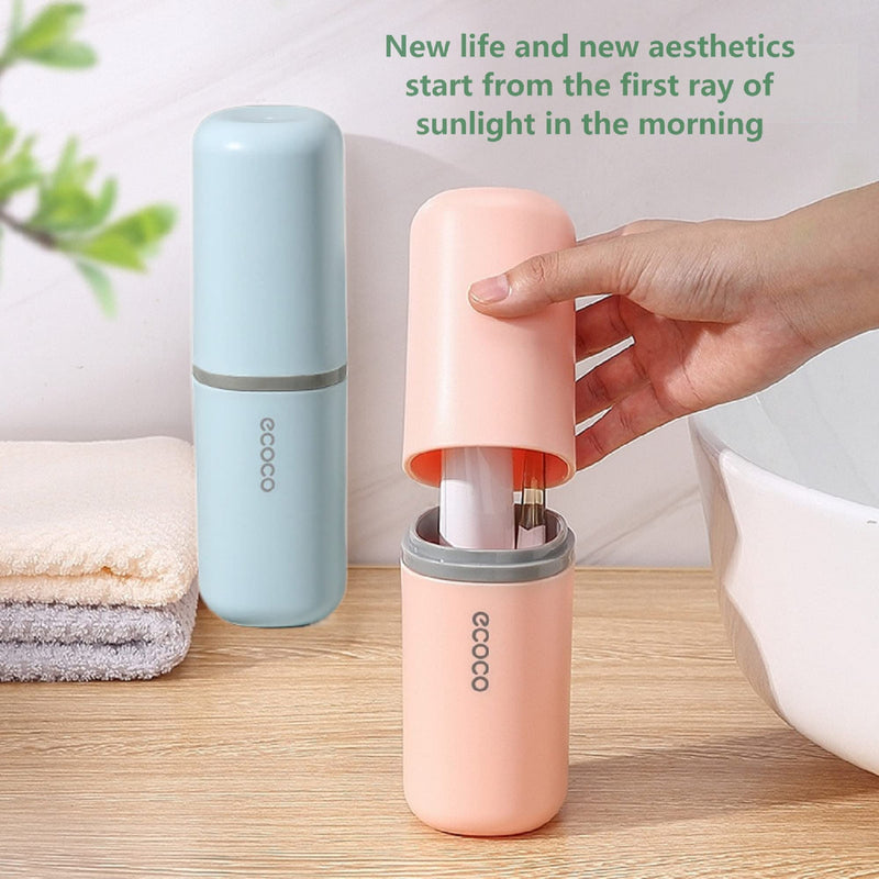 ZWCEGND 2PCS Toothbrush Travel Case,Multi-Function Portable Toothbrush Cover,Dustproof Toothbrush Holder,Suitable for Business Camping Travel or Daily Use(Pink+Blue) Pink+blue - BeesActive Australia