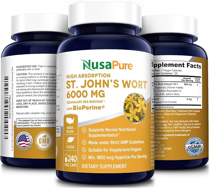 NusaPure St. John's Wort, 1,100 mg, 180 tablets - BeesActive Australia